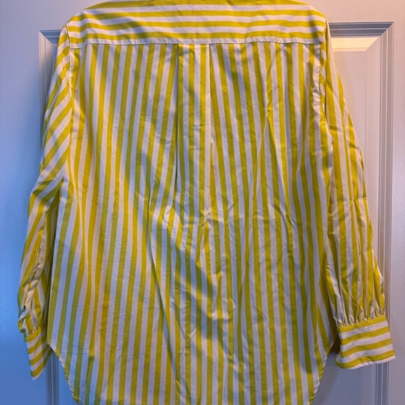 Rag and Bone Yellow and White Stripe Maxine Poplin Button-down Women's XS - Picture 4 of 4
